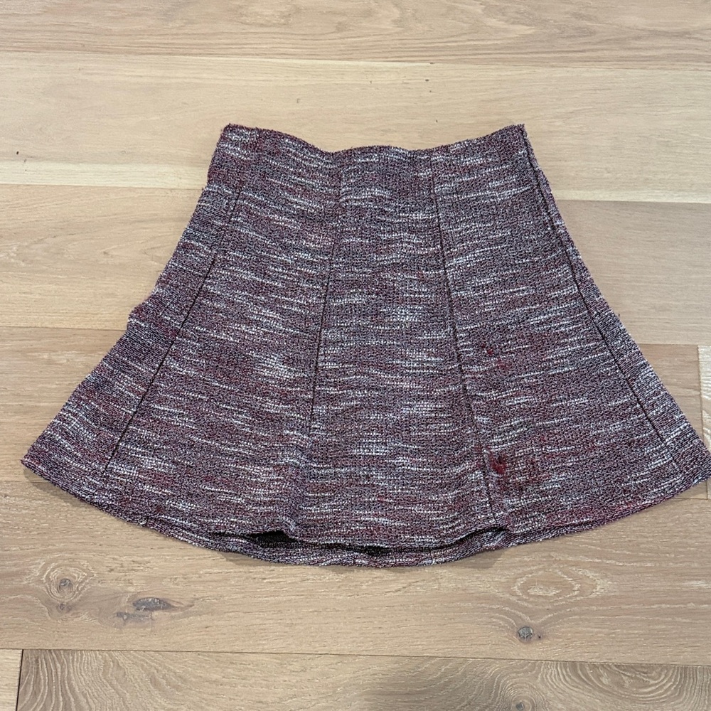 LOFT Maroon Women’s Textured Skater Skirt